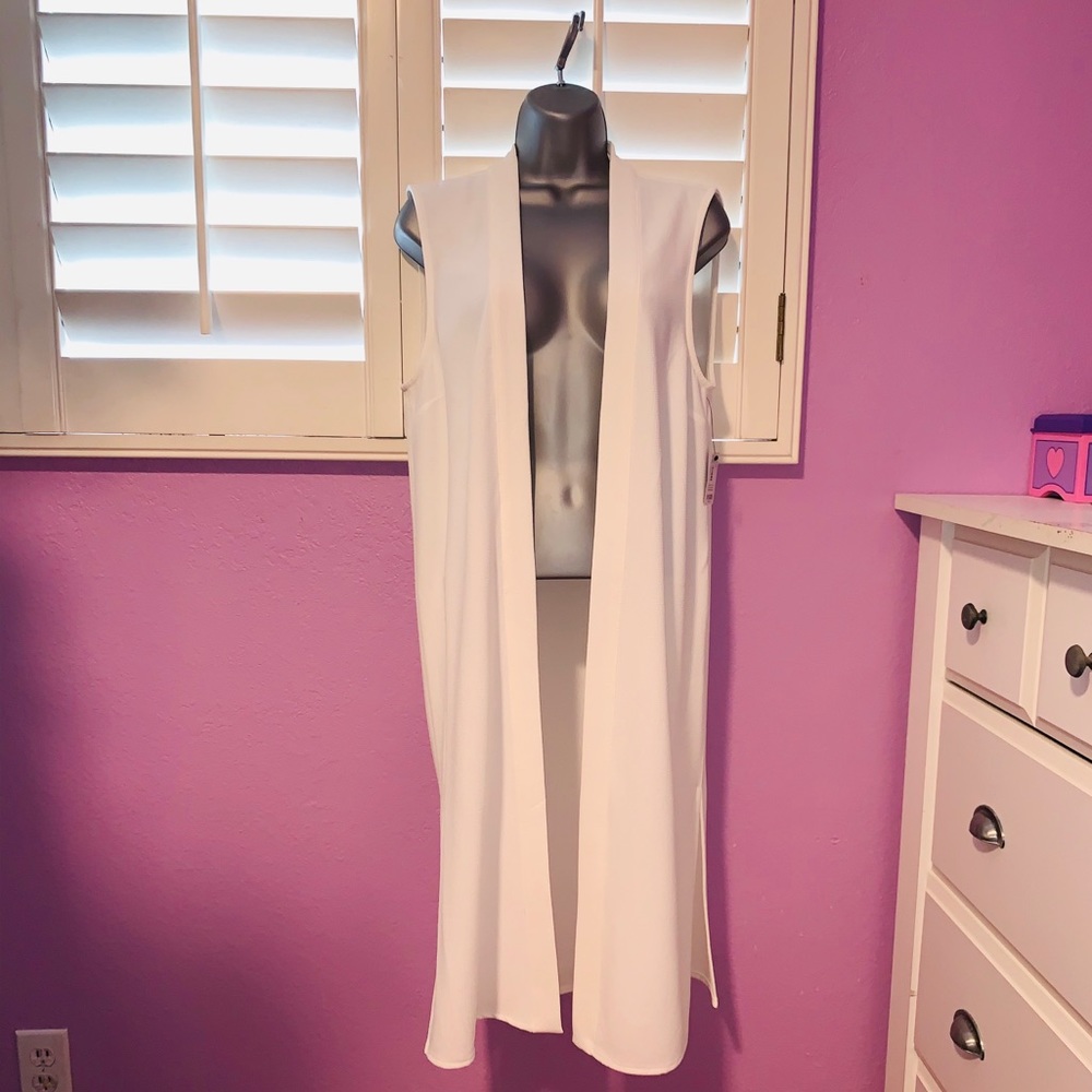 The Limited White Long Vest